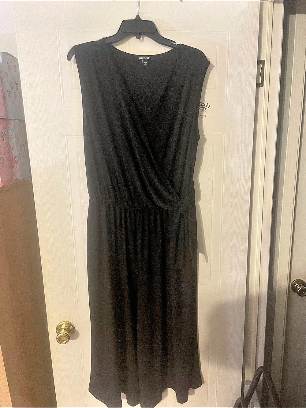 Roz & Ali Draped Waist jumpsuit in Black Size 1X Like New